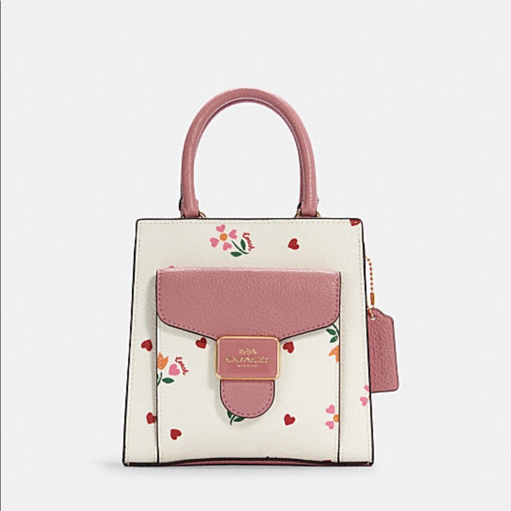 NWT Coach Mini Pepper Crossbody With Heart Petal Print limited edition valentine